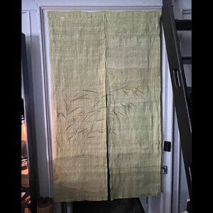 Vintage Sage Green Noren (Door Hanging) from Japan